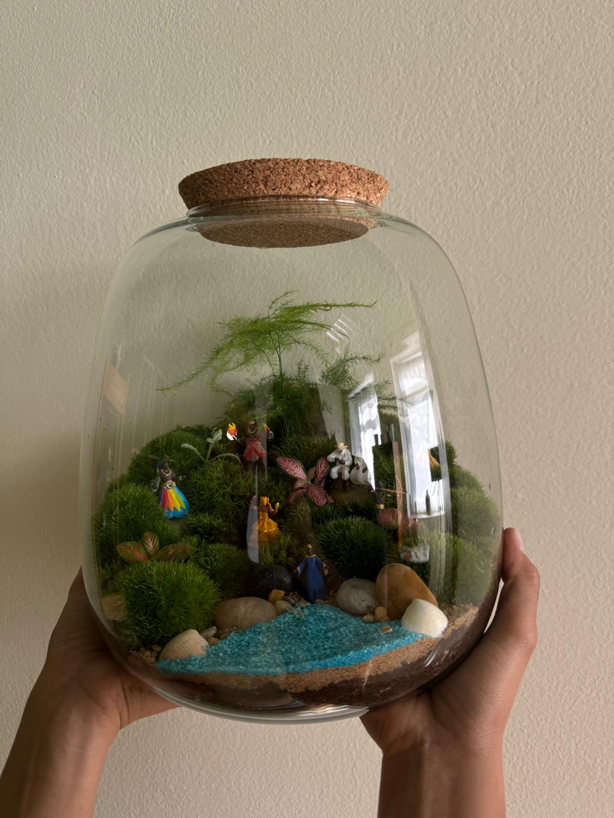 Plant Terrarium In Glass - Rose